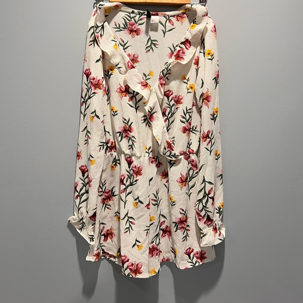 Floral White Romper